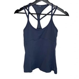 Alo Yoga Tank Top Womens S Small Periwinkle Halter Strappy Cutout